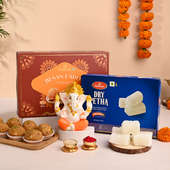 Haldirams Laddoo N Dry Petha With Lord Ganesha Idol