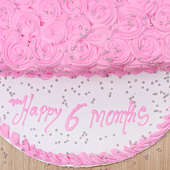 Zoom top view of 6 Months Anniversary Cake