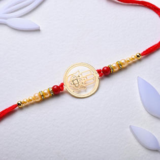 Divine Hamsa Charm Rakhi With Soan Papdi to USA