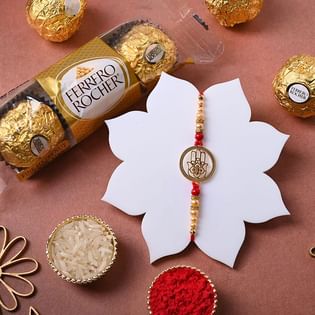 Hamsa Rakhi With Ferrero Rochers