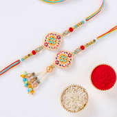 Handcrafted Vibrant Rakhi set for Bhaiya Bhabhi 