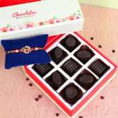 Colorful Rakhi with Nine Handmade Chocolates