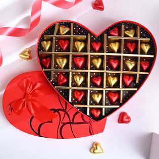 Handmade 27 Heart Chocolates Hamper
