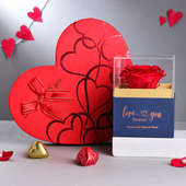 Handmade Heart Chocolates N Rose Valentine Combo