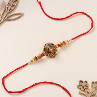Handpainted Antique Ganesh Rakhi