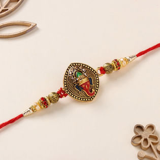 Handpainted Antique Ganesh Rakhi