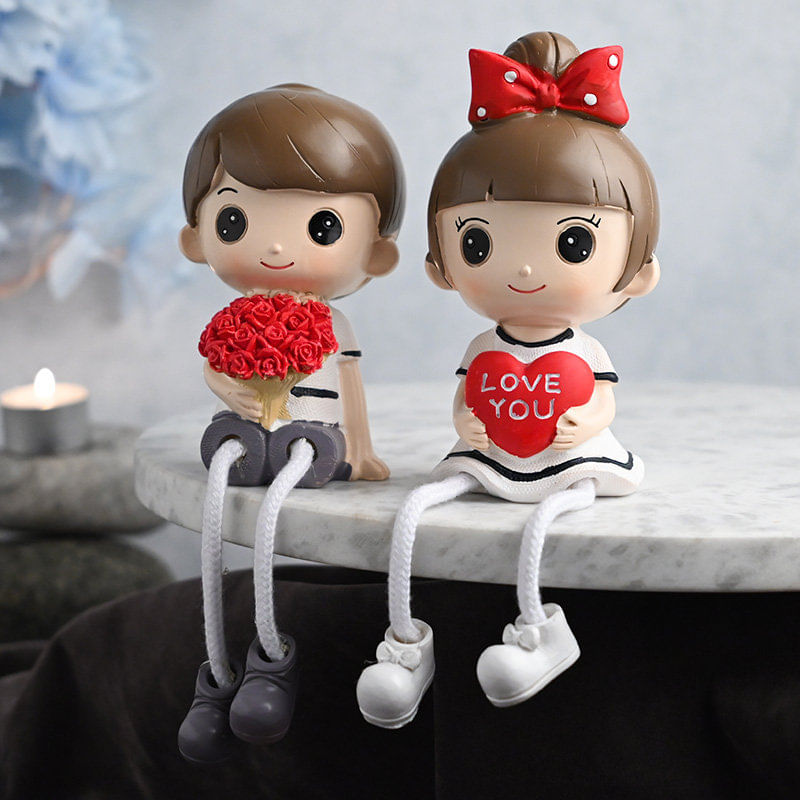Hanging Legs Couple Showpiece