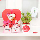 2 Layer Lucky Bamboo With Valentine Day Greeting Card