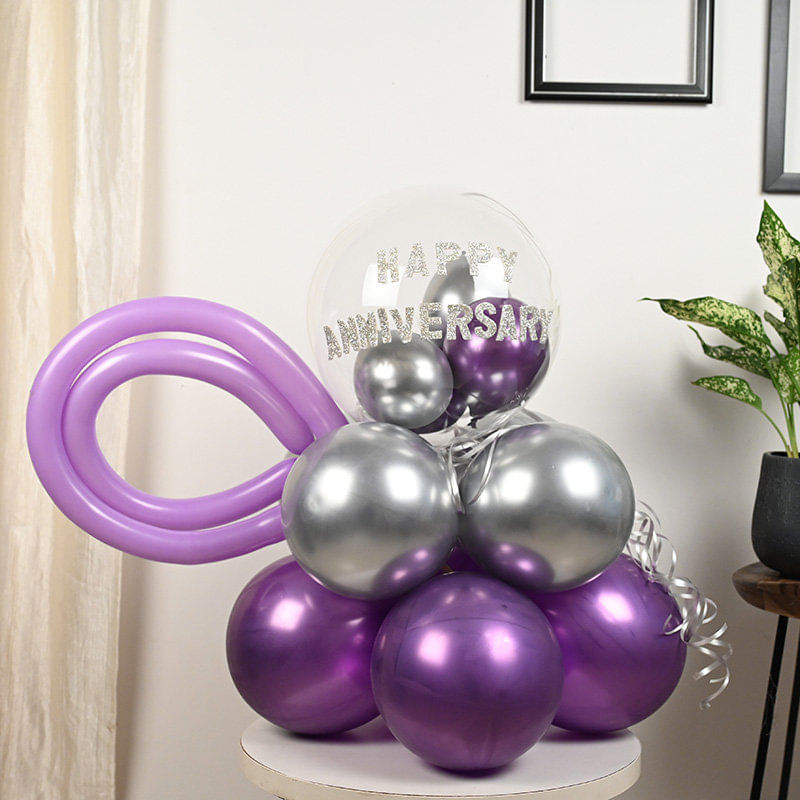 Happy Anniversary Balloon Decor:balloon bouquet