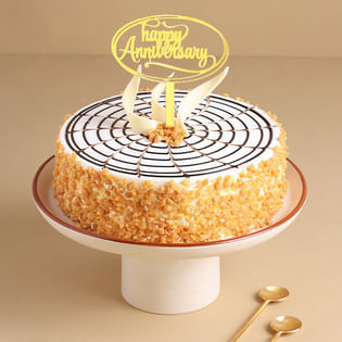 Happy Anniversary Butterscotch Cake
