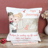 Happy Anniversary Personalised Cushion Gift