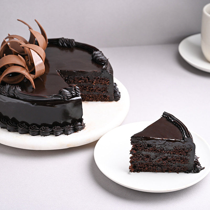 Top Sliced View of Anniversary Truffle Cake