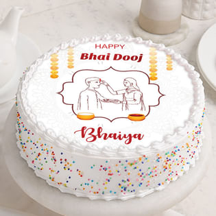 Happy Bhai Dooj Luscious Photo Cake