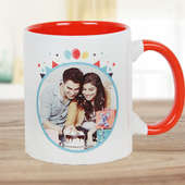 Happy Birthday Celebration Mug with Front Sided View