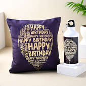 Happy Birthday Cushion And Sipper Combo