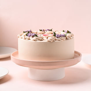 Happy Birthday Vanilla Cake - Side View