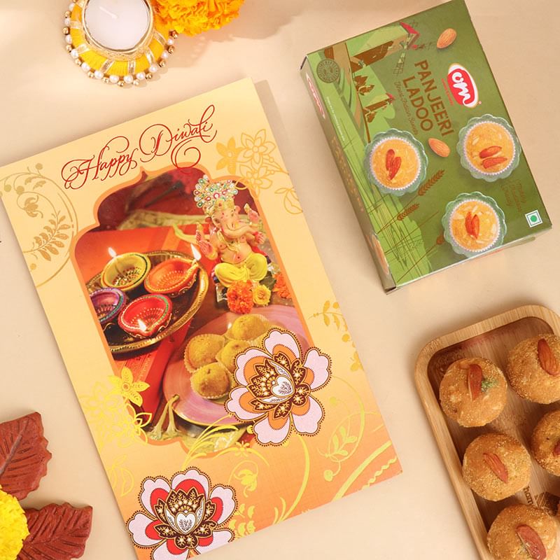 Happy Diwali Card With Ladoos