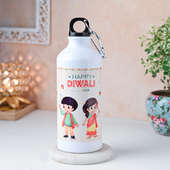Happy Diwali Metallic Bottle