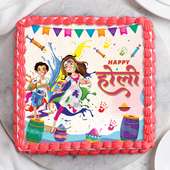 Happy Holi Square Photo Special Cake