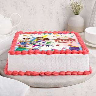 Happy Holi Square Photo Cake