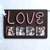 front view of Happy In Love personalised Photo Lamp Online