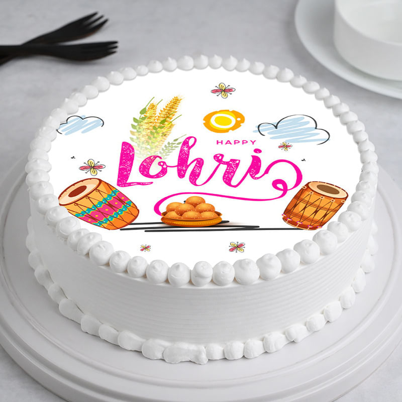 Happy Lohri Poster Cake