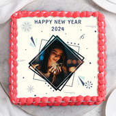 Front view of Happy New Year Picture Cake 