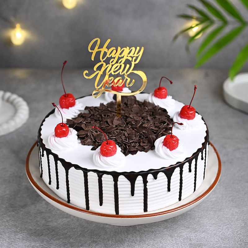 Happy New Year Black Forest Cake