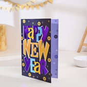 Happy New Year Greeting Card with Dark Chocolate