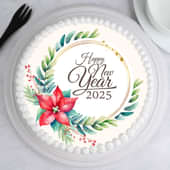 Floral Poster Best Cake for New Year