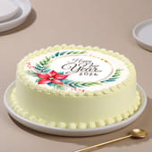 Happy New Year Floral Poster Cake
