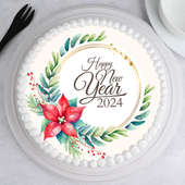 Floral Poster Best Cake for New Year