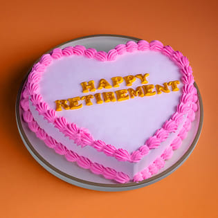Happy Retirement Heart Cake