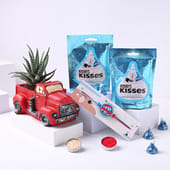 Haworthia Plant In Truck Pot With Car Rakhi N Chocolates