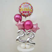 Hbd White N Pink Balloon