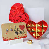 Heart Chocos N Card Combo for Valentine's Day