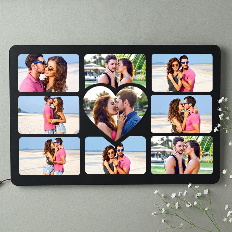 Heart Collage LED Frame - Best Anniversary Gift Online