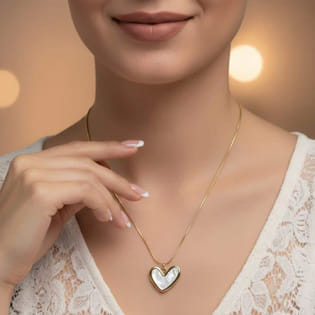 Heart Enamel Pendant Necklace