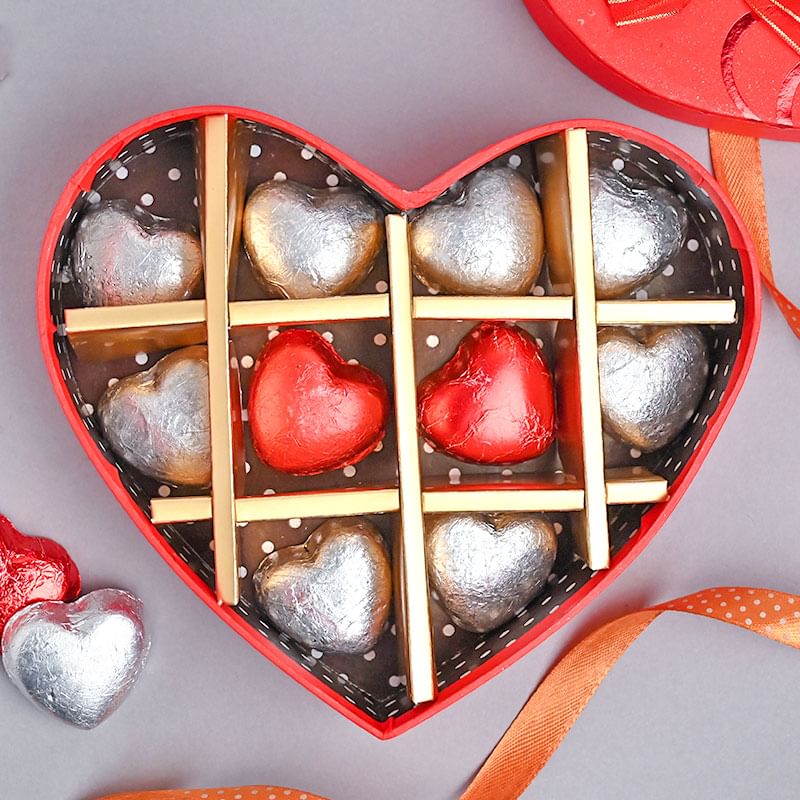 Order heart filled chocolate Box Online 