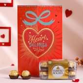 Heart Greeting Card N Ferrero Combo