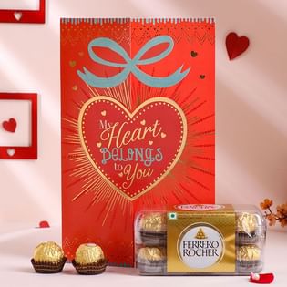 Heart Greeting Card N Ferrero Combo
