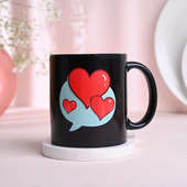 Heart Printed Black Coffee Mug
