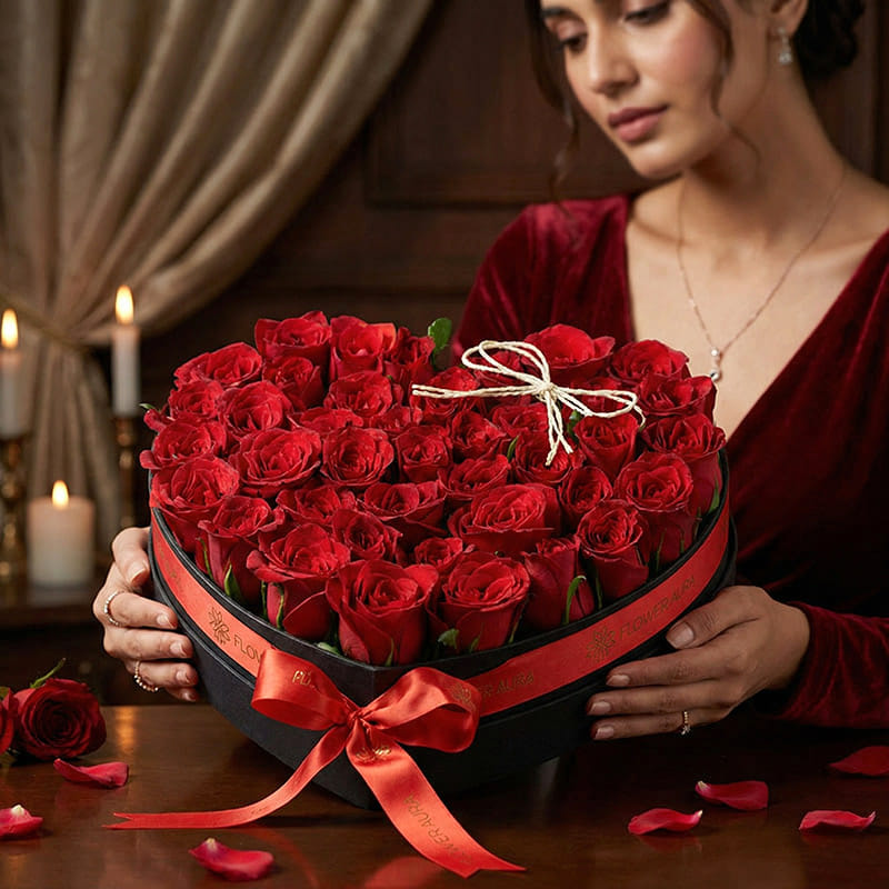 Rose Day Love Blooms in a Heart