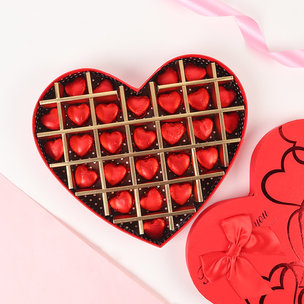 Red Heart Shape Valentines Day Chocolate Box Gift