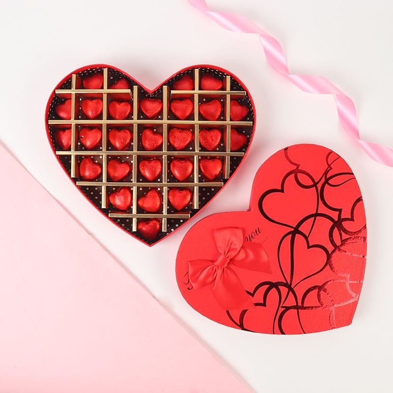 Red Heart Shape Valentines Chocolate Box 