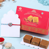 Heart Shaped Rakhi With Chana Badam Bites