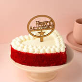 Buy Heart Shaped Red Velvet Anniversary Cake Online