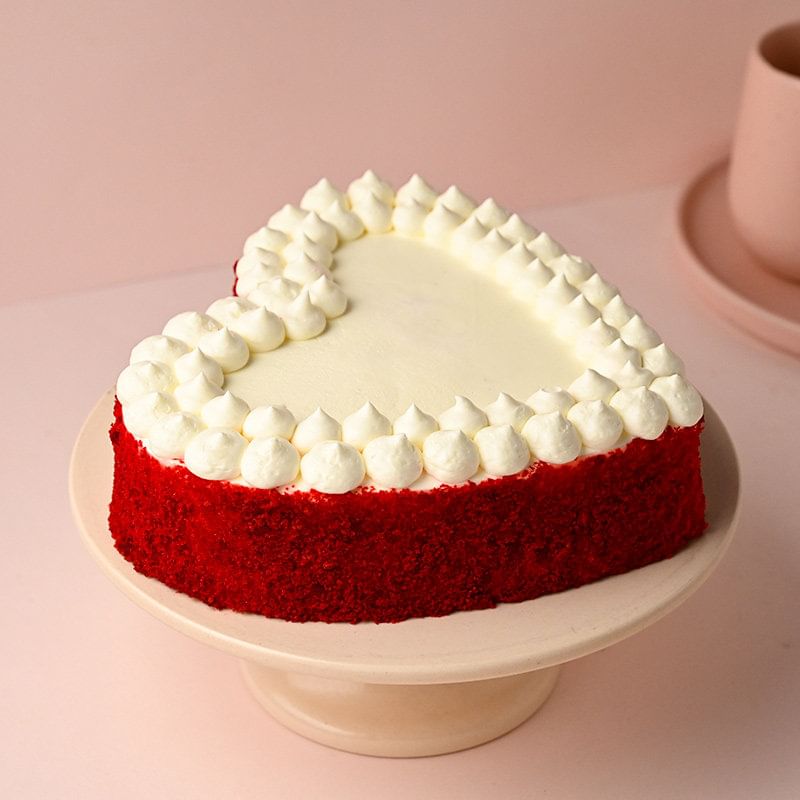 Heart Shaped Red Velvet Anniversary Cake