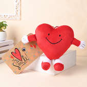 Heart Shaped Soft Toy N Smiley Card For Valentines Day