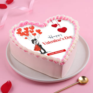 Happy Valentines Heart Shaped Cake